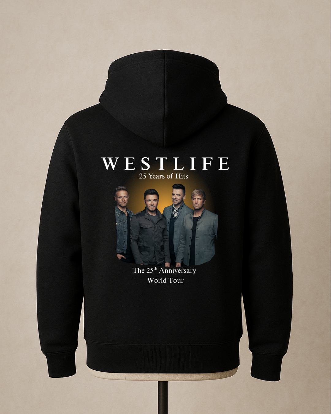 WESTLIFE 25th Anniversary World Tour Concert Hoodie - Black Hoodie for Fans