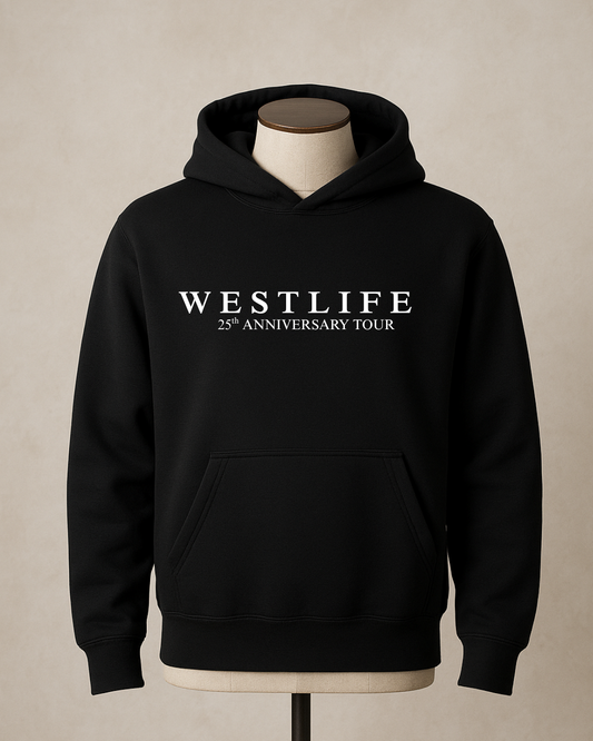 WESTLIFE 25th Anniversary World Tour Concert Hoodie - Black Hoodie for Fans